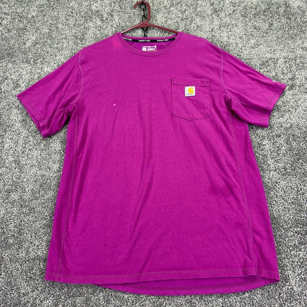Carhartt Shirt Mens Large Purple Short Sleeve Pocket Relaxed Fit Tee Workwear
